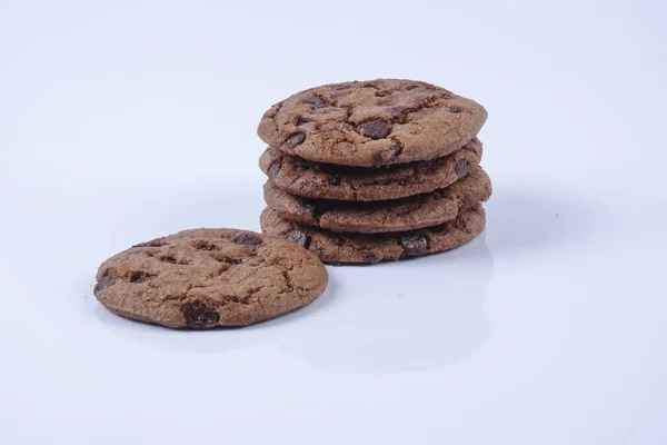 Chocolate Cookies Isolated White — Stock Photo, Image