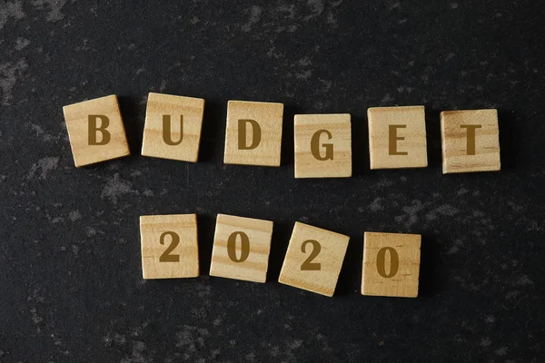 Budget 2020 on a wooden blocks. Business concept.