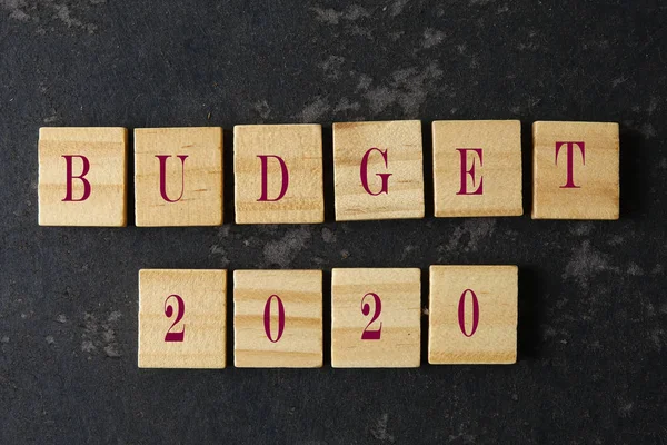 Budget 2020 on a wooden blocks. Business concept.