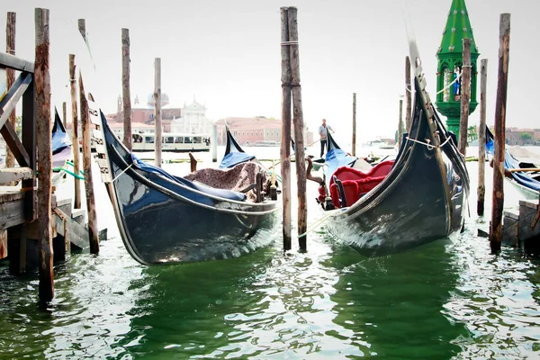 Boats Pier Reflection Water Reflections Central Part Venice — Stock Photo, Image