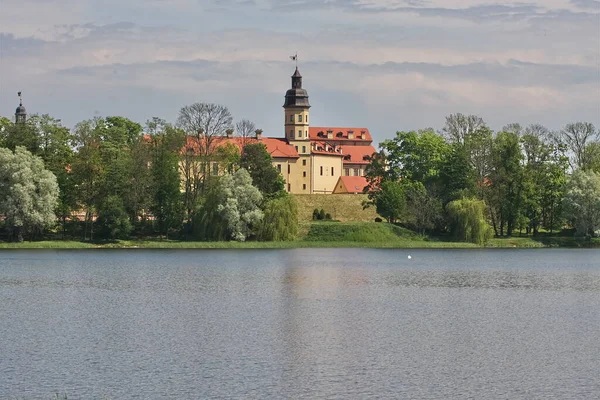 Güzel manzaralı eski bir şatonun su manzarası