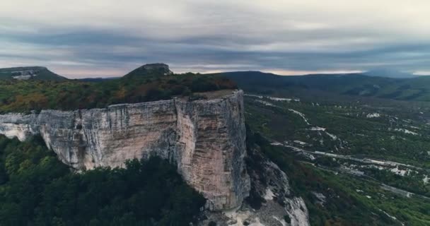 Vista Aérea Planalto Montanhoso Burunchak Perto Bakhchisaray República Crimeia — Vídeo de Stock