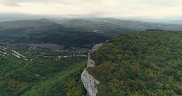 Flygfoto Bergsplatå Burunchak Nära Bakhchisaray Krim — Stockvideo