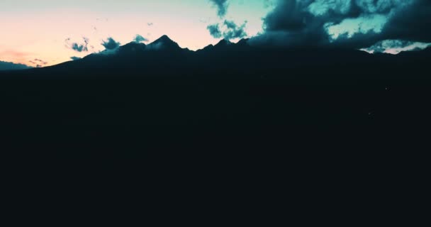 Bellissimo Tramonto Sulle Montagne Degli Alti Tatra Slovacchia — Video Stock