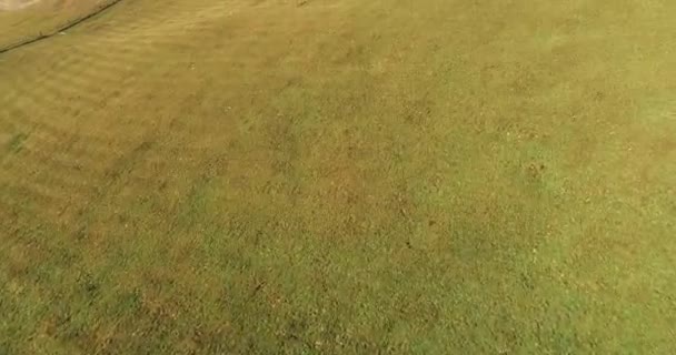 Vue Aérienne Sur Les Belles Montagnes Prairie Verdoyante Sur Colline — Video