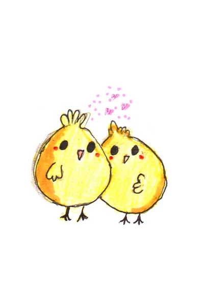 Velikonoční Kuřata Žlutá Ptáci — Stock fotografie
