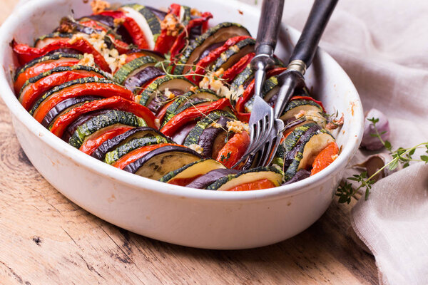 Ratatouille. Classic French stew of summer vegetables.