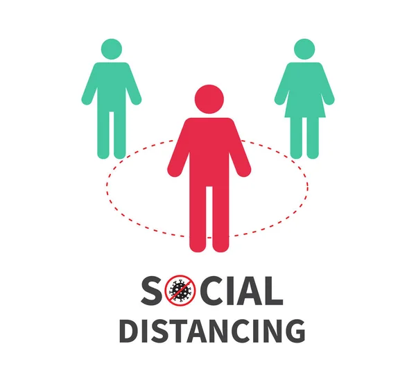 Social Distancing Keep Meter Distance Coronovirus Epidemic Protective Vector Illustration — Stock Vector