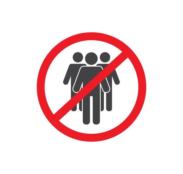社会的距離 群衆のサインは避けてください ノロウイルスの伝染の保護 ベクターイラスト — ストックベクタ