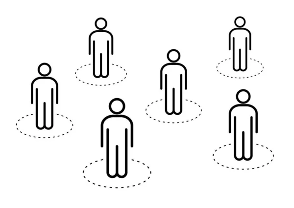Icône Distance Sociale Gardez Distance Mètres Coronovirus Épidémie Protection Illustration — Image vectorielle