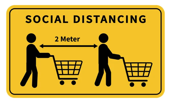 Social Distancing Keep Meter Distance Stores Coronavirus Epidemic Vector Illustration — Stock Vector