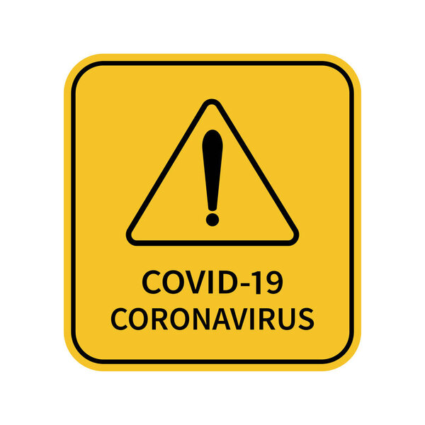 Подпишите предупреждение коронавирусу. Пандемия коронавируса. Векторная иллюстрация
