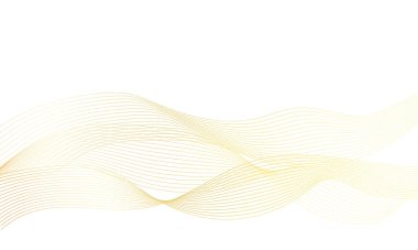 Beyaz arka planda izole edilmiş altın çizgi dalgası. Vektör illüstrasyonu