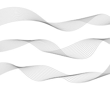 Beyaz arka planda izole dalga çizgileri. Dalgalı kıvrımlı çizgi. Vektör illüstrasyonu