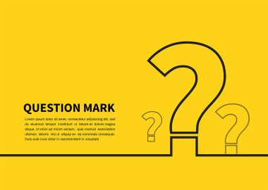 Question mark icon on yellow background. FAQ sign. Vector illustration clipart