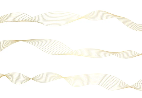 Золотая Линия Волны Изолированы Белом Фоне Векторная Иллюстрация — стоковый вектор