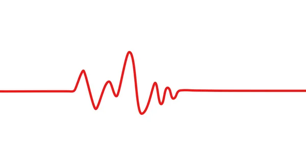 Icône Ligne Battement Coeur Rouge Moniteur Fréquence Cardiaque Illustration Vectorielle — Image vectorielle