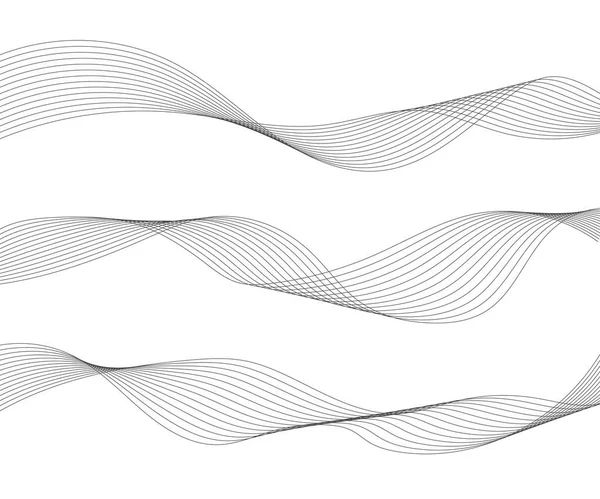 Κυματικές Γραμμές Απομονωμένες Λευκό Φόντο Καμπυλωτή Κυματιστή Γραμμή Εικονογράφηση Διανύσματος — Διανυσματικό Αρχείο