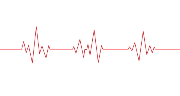 Symbol Für Rote Herzschlaglinie Pulsfrequenzmessung Vektorillustration — Stockvektor