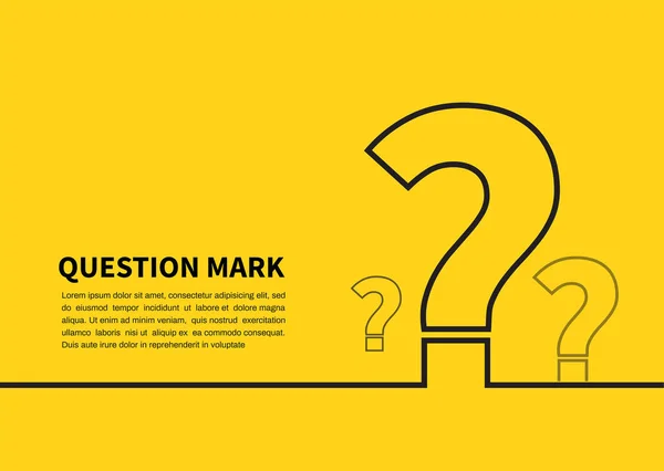 Question Mark Icon Yellow Background Faq Sign Vector Illustration — Stock Vector
