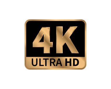4K Ultra HD işareti. Vektör illüstrasyonu