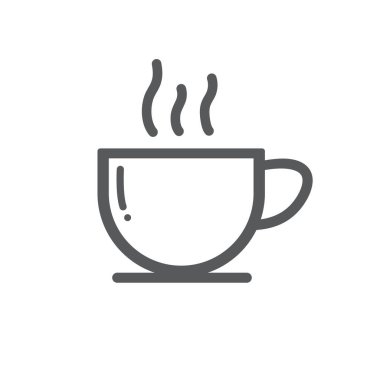 Kahve fincanı ikonu. Vektör çizimi. beyaz arkaplan
