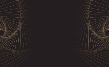 Soyut arkaplan. Altın çizgi dalgası. Lüks bir şekilde. Vektör illüstrasyonu.