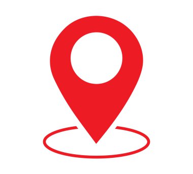 Harita noktası simgesi. Konum simgesi. Vektör illüstrasyonu.