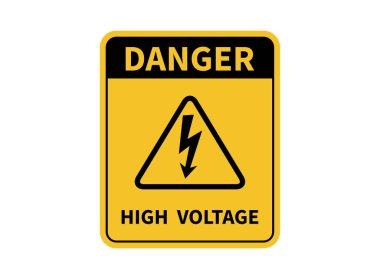 Tehlike yüksek voltaj işareti. Uyarı işareti. Vektör illüstrasyonu. 