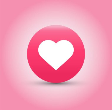 Pembe arka planda Heart ikonu gibi. Vektör illüstrasyonu