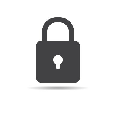 Kilit simgesi. Vektör çizimi. beyaz arkaplan