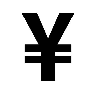 Yen para ikonu. Vektör çizimi. beyaz arkaplan