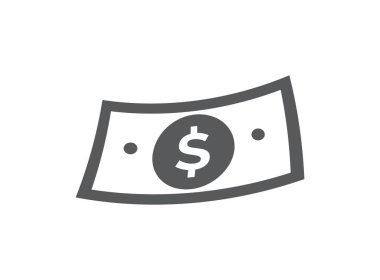 Dolar para ikonu. Vektör çizimi. beyaz arkaplan
