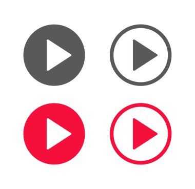 Çal düğmesi simgesi. Vektör çizimi. beyaz arkaplan