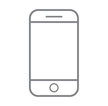 Cep telefonu simgesi. Vektör çizimi. beyaz arkaplan