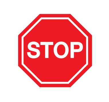 Beyaz arka planda kırmızı dur işareti. Vektör illüstrasyonu.