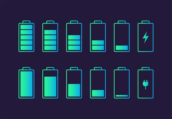 Akkuladungsanzeige Symbol Vektorillustration Auf Weißem Hintergrund — Stockvektor
