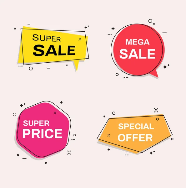 Försäljning Banner Mallar Mega Sale Specialerbjudande Super Pris Super Sale — Stock vektor