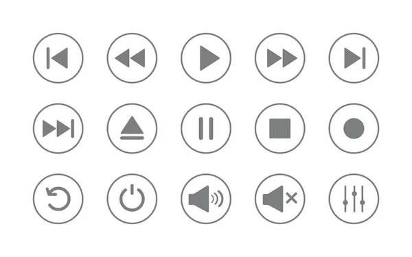 Ortam oynatıcı kontrol simgesi. Çal düğmesi simgesi. Vektör çizimi. beyaz arkaplan