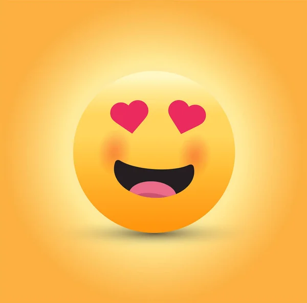Liebevolle Augen Emoji Vektorillustration — Stockvektor