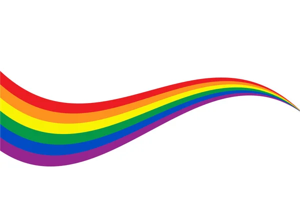虹の旗 白い背景にLgbtの誇りフラグの動き ベクターイラスト — ストックベクタ