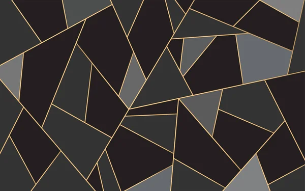 Pozadí Zlatými Čarami Mozaikové Zlato Černá Textura Luxusní Styl Vektorová — Stockový vektor