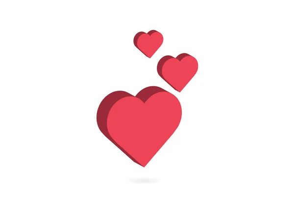 Icono Rojo Del Corazón Vector Amor Sobre Fondo Blanco Concepto — Vector de stock