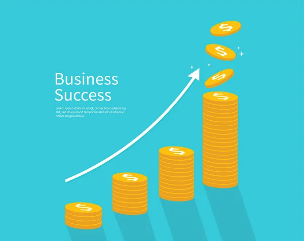 Business Success Financial Growth Vector Illustration — Stock Vector