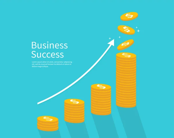 Geschäftserfolg Und Finanzielles Wachstum Vektorillustration — Stockvektor