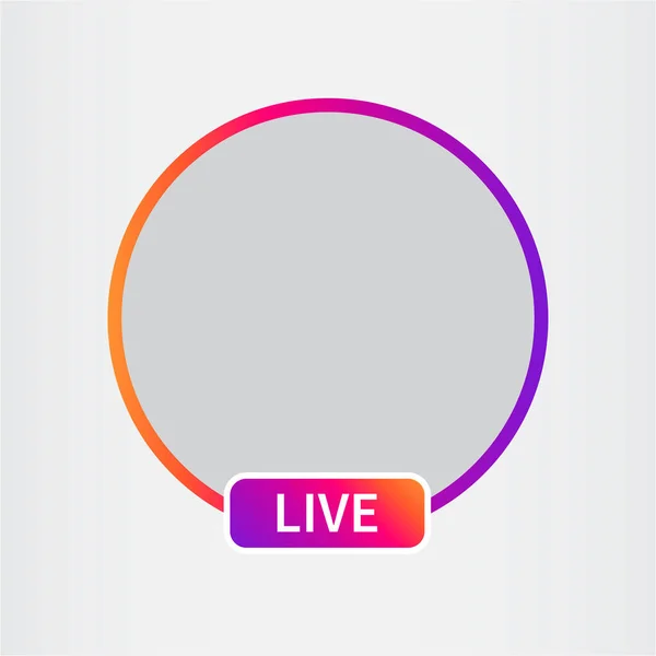 Sociale Media Icoon Avatar Live Videostreaming Frame Kleurrijke Verloop Vectorillustratie — Stockvector