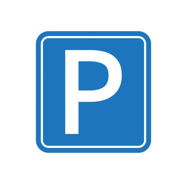Дорожный Знак Парковки Парковка Машины Векторная Иллюстрация — стоковый вектор