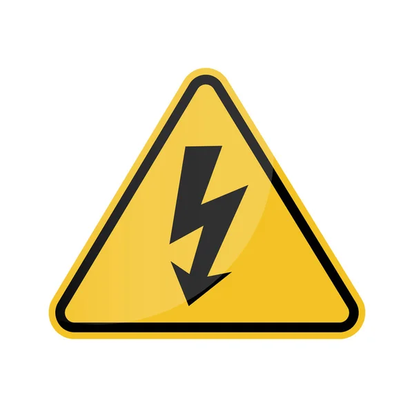 Yüksek Voltaj Işareti Uyarı Işareti Elektrik Tehlikesi Işareti Vektör Çizimi — Stok Vektör