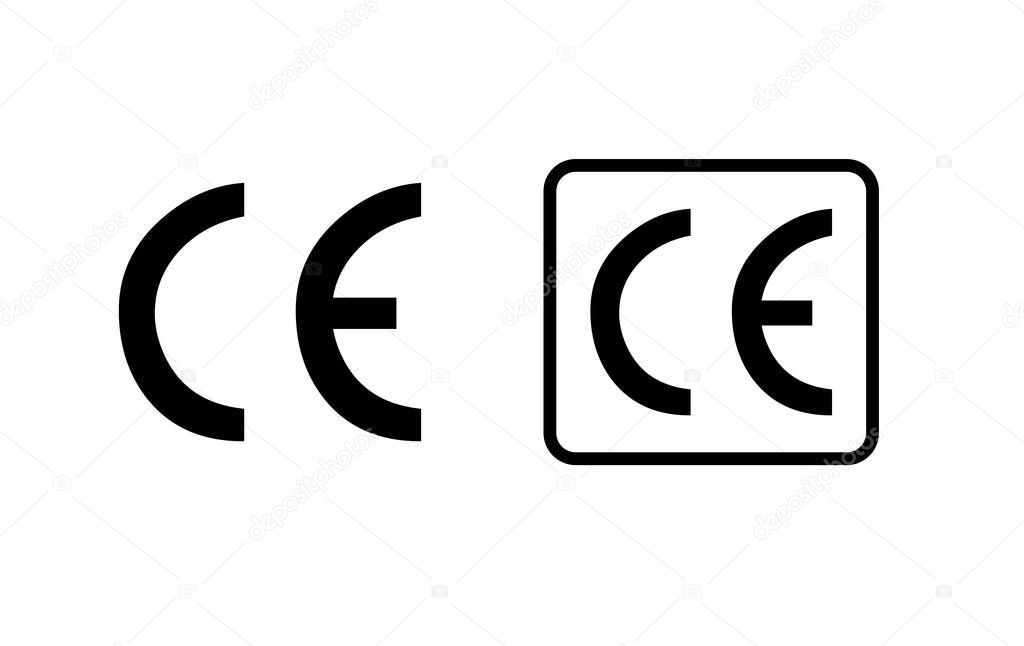 CE mark symbol. Certification mark. Vector illustration