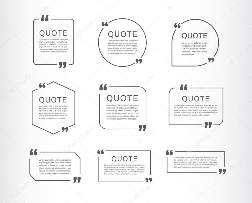 Quote frames templates. Vector illustration